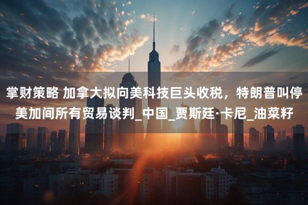 掌财策略 加拿大拟向美科技巨头收税，特朗普叫停美加间所有贸易谈判_中国_贾斯廷·卡尼_油菜籽